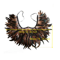 Elegant Women's 2-Piece Shawl Set Cosplay Feather Punk Style for Halloween Masquerade Ball Party Carnival New