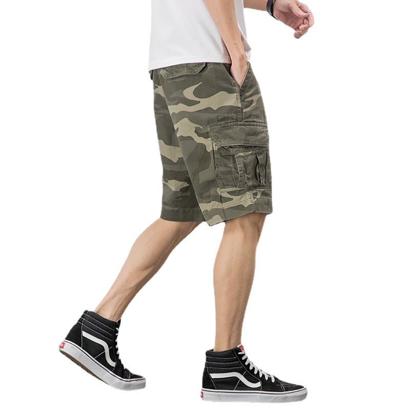 Men's Camouflage Cotton Cargo Shorts Baggy Large Size Five-point Pants