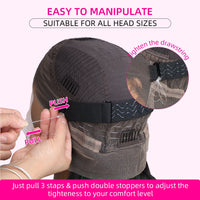 Invisi Strap 360 Glueless Full Lace Front Wigs Human Hair HD Straight 13x4 Lace Frontal Wig Pre Plucked Drawstring Wig for Women