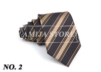 New Striped Tie Men's 8cm Ties Business New Year Gift Classical Necktie Office Accessories Men Costume Daily Wear Wedding Party