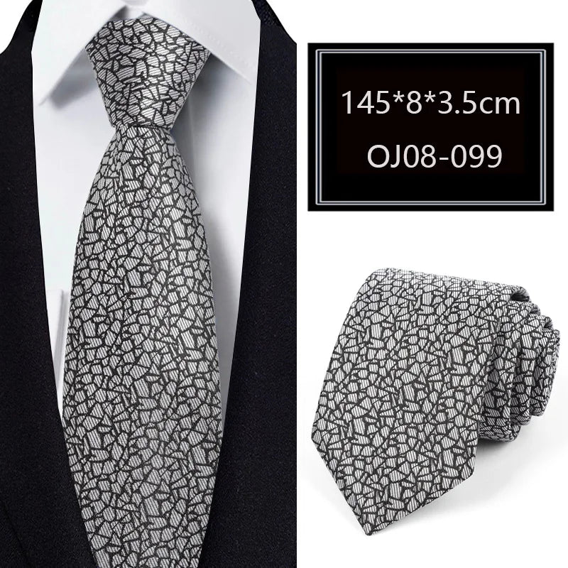 Luxury 56 Colors New Men's Tie Classic Floral Stripe Plaid 8cm Jacquard Neck Tie Necktie For Men Business Wedding Party