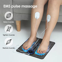 Electric EMS Foot Massager Pad Muscle Stimulator Foldable Cushion 8 Modes 19 Levels Improve Blood Circulation Relief Pain