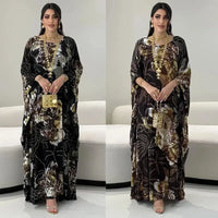 Muslim Dress for Women Chiffon Diamond Party Abaya Dresses Arab Long Robe Morocco Dubai Kaftan Vestidos Jalabiya Ramadan Eid