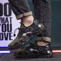 New Men's Shoes Flying Woven Mesh Sports Breathable Light Casual Sports Running Soft Sole Travel Shoes Sneakers Off White Shoes