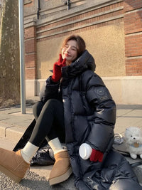 Winter Women Clothing Warm Long Parka Thick Over-the-knee Puffer Jacket Zipper Black Cotton-padded Coats Windproof Jackets New