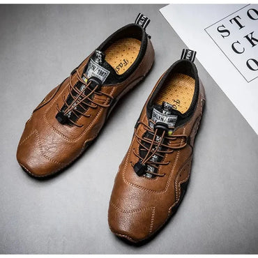 Men's Shoes Fashionable Breathable Comfortable Casual Soled Lace Up Shoes Retro Trendy Versatile Commuting Leather Short Boots