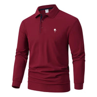 Men's Top Polos Shirts Street Casual Lapel Long Sleeve Basic Modern Plain Buttons Spring Fall All Seasons Slim Fit Top