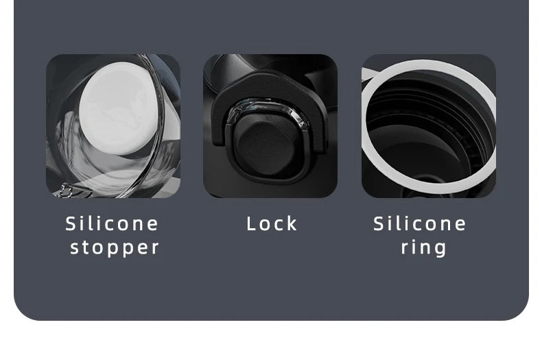 One Button Open Water Bottle with Lifting Rope, Large Capacity Stainless Steel Thermos Bottle,Outdoor Sport Vacuum Flasks