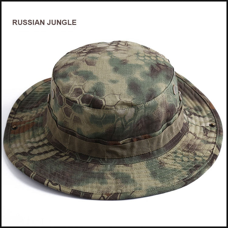 Camouflage Boonie Hat Tactical US Army Bucket Hats Military Multicam  Panama Summer Cap Hunting Hiking Outdoor Camo Sun Caps Men