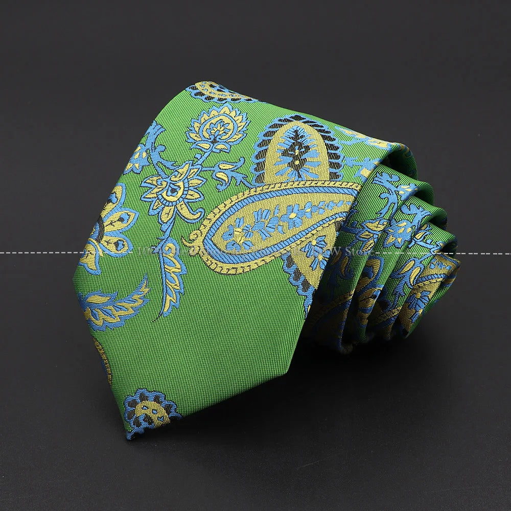 New Design Wedding Men Tie Green Solid Striped Paisley Flower Neckties Men Business Dropshipping Groom Collar Accessories Gift