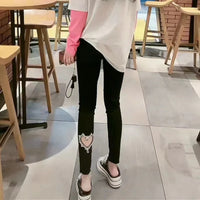 2022 Autumn Spring New Black leggings Casual Elastic High Waist stretch feet pants women's Metal Buttons was thin Pencil Pants