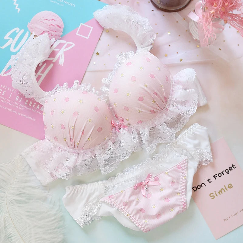 Japan Sweet Cute Sexy Push Up Bra Brief Set Lace Pink Underwear Women Mega Mart Center Japan Sweet Cute Sexy Push Up Bra Brief Set Lace Pink Underwear Women Mega Mart Center