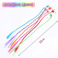 6Pcs/Set Colorful Braids Hair Extensions with Hair Clips Girls Rainbow Braided Ponytail Hairpieces Hair Accessories for Kids
