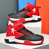 A pair of children's four-season high-top leather basketball shoes, wear-resistant and comfortable sneakers, sizes 31-40，CT-2036