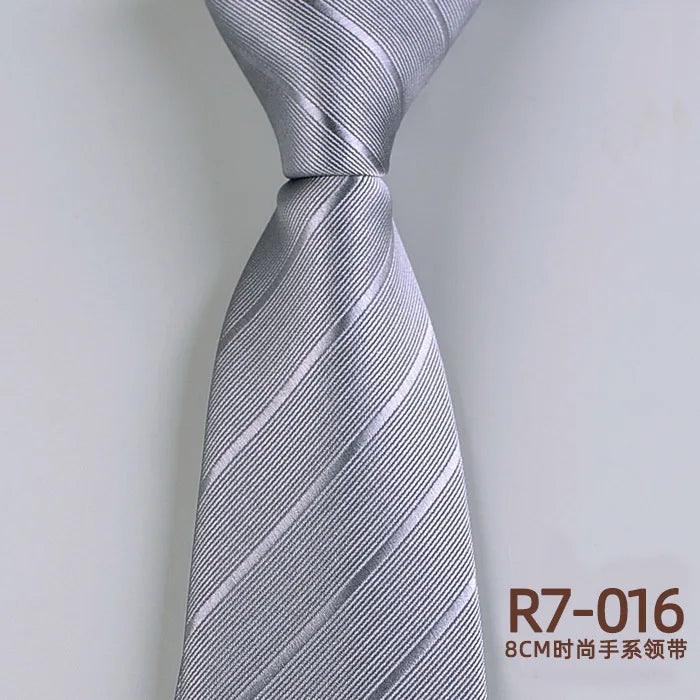 Men's Fashion Silk Tie 8cm Striped Novelty Necktie Blue Green Orange Color Ties For Men Floral Party Ties Wedding Business Gift