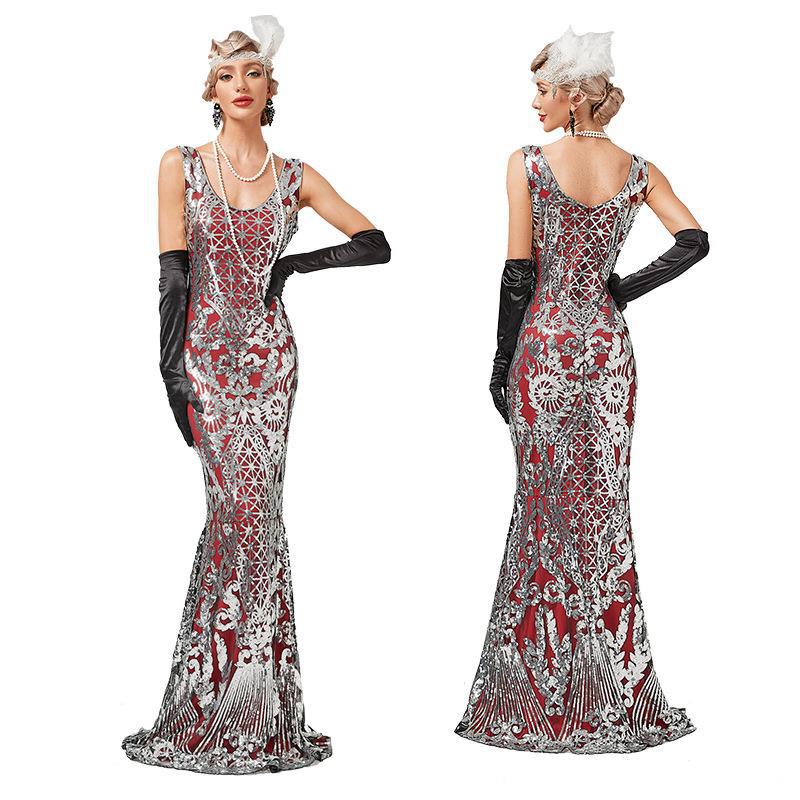 Women Mermaid 30s 1920s Flapper Gatsby Gown Cocktail Dress Party Long Mega Mart Center Women Mermaid 30s 1920s Flapper Gatsby Gown Cocktail Dress Party Long Mega Mart Center