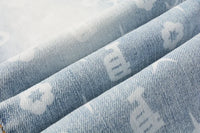 2025 American Jean Print Pants 9089 Style High Waist Loose Fit Straight Leg Blue Jeans Women's Fashion Casual Trousers