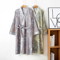 Spring Autumn 100% Cotton Robe Casual Loose Long Cardigan Bathrobe For Women Sleepwear Home Clothing New Vestidos