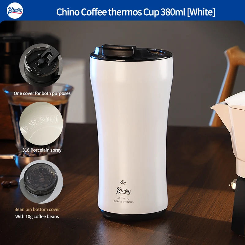380ml Insulated Coffee Mug Stainless Steel Tumbler Water Thermos Vacuum Flask Mini Water Bottle Portable Travel Mug Thermal Cup
