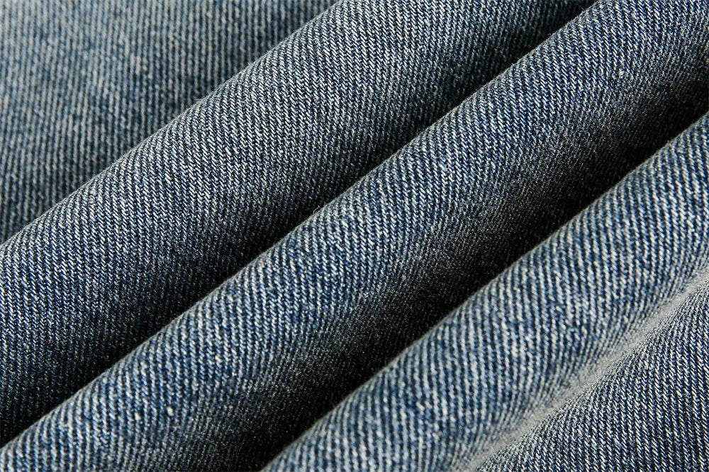 Ripped Jeans Mens With Rivets Pocket Retro High Street Washed Distressed Loose Wide leg Denim Pants Men