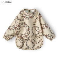 New Baby Bib with Pocket for Feeding Accessories Bibs for Children Waterproof Long Sleeve Bibs Aprons with Long Sleeve
