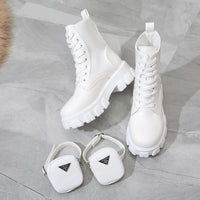 Women Boots Motorcycle Casual Shoes New Woman Leather Minimalist Classic Punk Female Mary Jane Goth Shoes Platform Boots Women