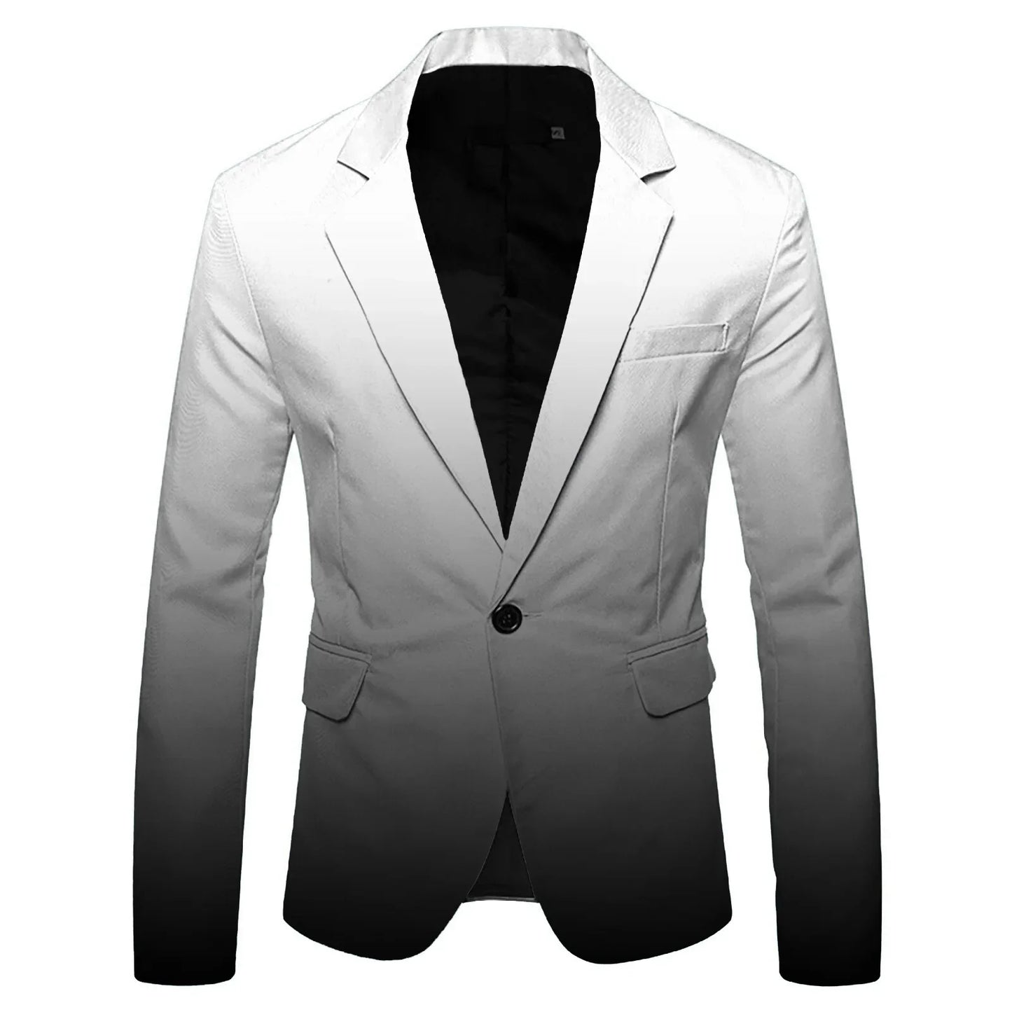Men's Spring and Autumn New British Fashion Solid Color Suit Jacket, Casual Single-button Lapel Slim Spell Color Suit Jacket