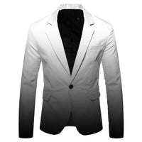 Men's Spring and Autumn New British Fashion Solid Color Suit Jacket, Casual Single-button Lapel Slim Spell Color Suit Jacket