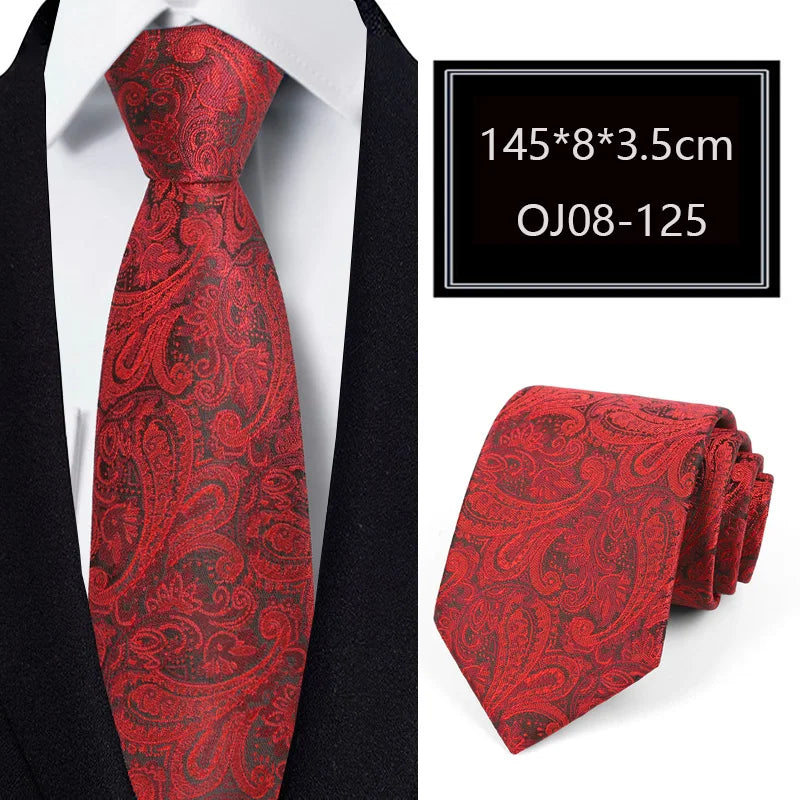 Luxury 56 Colors New Men's Tie Classic Floral Stripe Plaid 8cm Jacquard Neck Tie Necktie For Men Business Wedding Party