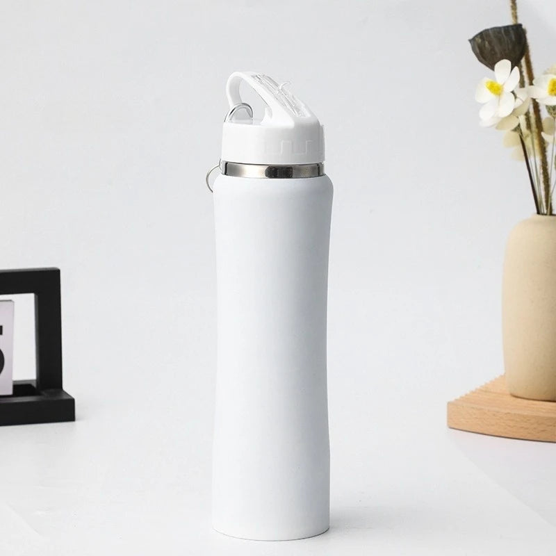 JUSTINLAU Spot Goods 600/750ML Thermos Cup Fruit Mug Kids Straw Cup Vacuum Flasks Stainless Steel Travel Thermal Water Bottles