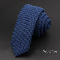 Original High Quality Solid Cotton Handmade Wool Ties Men Necktie Striped Narrow Collar Slim Cashmere Casual Tie Accessories