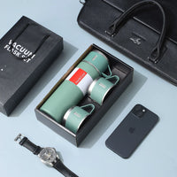 304 stainless steel insulated cup, three-lid business gift cup, gift box water cup