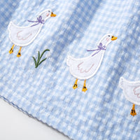 Little maven Girls Sleeveless Dresses Animal Ducks Appliques Children's Party Dresses Summer Children Beach Dresses Vestidos