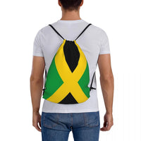 Jamaica Flag Backpacks Casual Portable Drawstring Bags Drawstring Bundle Pocket Sundries Bag Book Bags For Man Woman Students