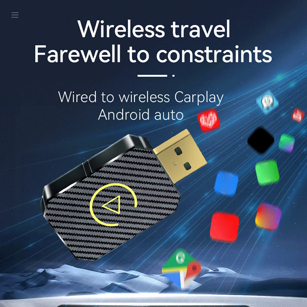 Wireless Carplay Android Auto Adapter Plug&Play USB Car Dongle Wireless Dongle for OEM Wired CarPlay/Andriod Auto Cars