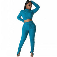 Sexy African Clothes Women 2 Piece Set Crop Tops Empire Pant Suits