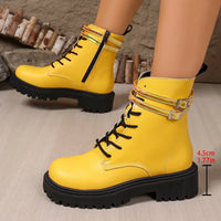 Booties Fashion British Platform Retro Casual Comfort Round Toe Boots for Women