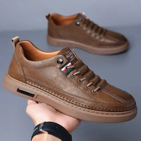 Classic 2025 Brand Original High Quality Men's Shallow Mouth Leather Casual Walking Shoes Outdoor Indoor Two Wear Shoes