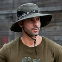 Fashion Summer Bucket Hat Sun Hats for Men Outdoor Fishing Travel Safari UV Protection Beach Hats Mesh Breathable Wide Brim Hat