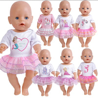 Baby New Born Doll Clothes Fit 17 Inch 43cm Dolls Fashion Mermaid Unicorn Dress Nendroid Clothes Accessories Baby Birthday Gift