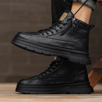 Men's high top boots new casual fashion comfort casual boots wear-resistant height increasing versatile high top workwear boots