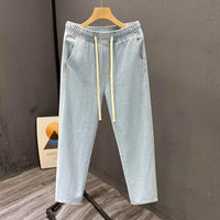 Men's Casual Loose Straight Leg Jeans Thin Wear Resistant Spring Autumn Vintage Workwear Trousers Comfortable Denim Pants