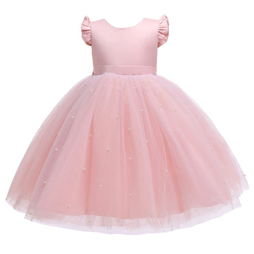 Girls Elegant Princess Dresses for Party Birthday 2 3 4 6 7 8 Years Kids Ceremony Pink Ball Gown Barbie Baby Children Clothes