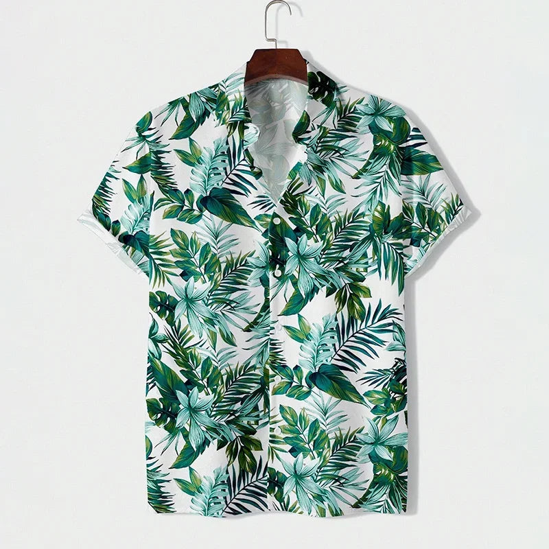 Summer 3d graffiti print shirt Casual fashion business men Hawaiian shirt Women Holiday button shirt ropa de hombre