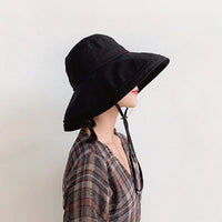 Wide Brim Anti-UV Fisherman's Hat Women Outdoor Hiking Camping Beach Sun Protection Hats Woman 2026 Summer Adjustable Bucket Hat