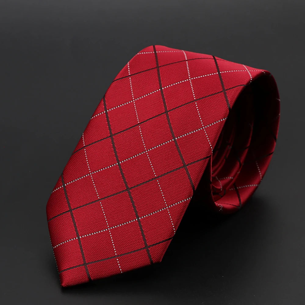 New Men Ties Solid Color Stripe Print Floral 6cm Jacquard Business Neckties Narrow Skinny Tie Wedding Prom Daily Wear Accessory
