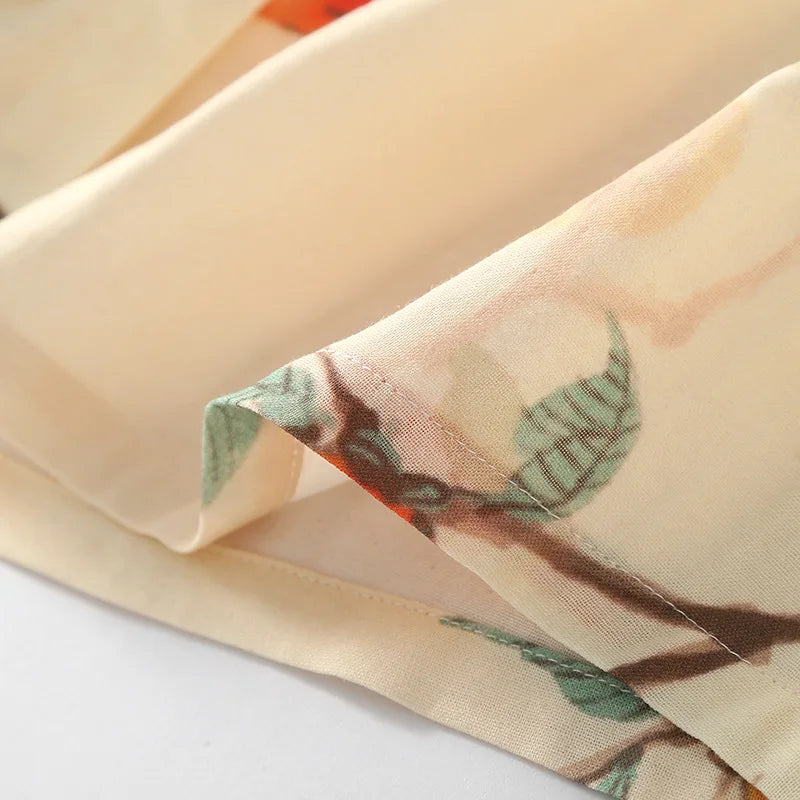 Spring and Summer Thin Cotton Wrinkled Gauze Antique Style Large Size Simple Diagonal Collar Long Sleeved Clothes for Women