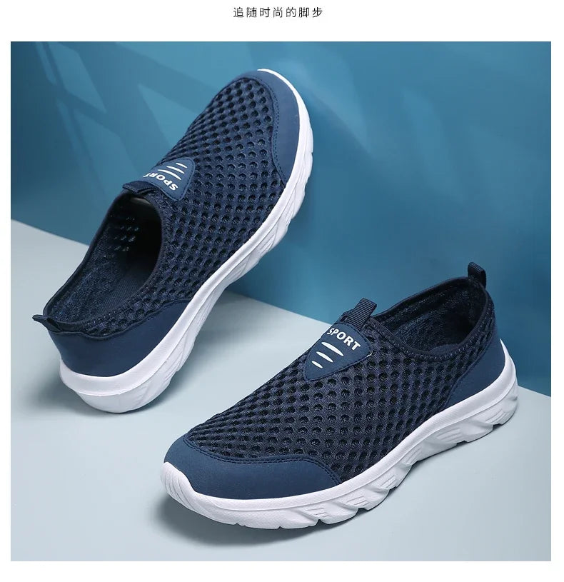 YRZL Lightweight Men Casual Shoes Breathable Slip on Male Casual Sneakers Anti-slip Men's Flats Outdoor Walking Shoes Size 39-46