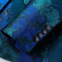 New Men Fashion Flower Suit Luxury Jacquard Jacket Homme Wedding Ball Party Single Button Blazer Singer Stage Performance Coat