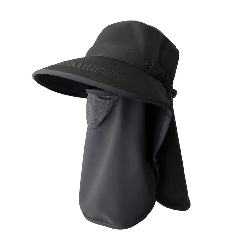 2025 Summer Wide Brim UPF 50+ Sun Hat With Face Cover - Full Coverage UV Protection Bucket Hat -Outdoor Beach Travel